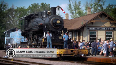 Chicago & North Western 4-6-0 steam locomotive No. 1385 homecoming